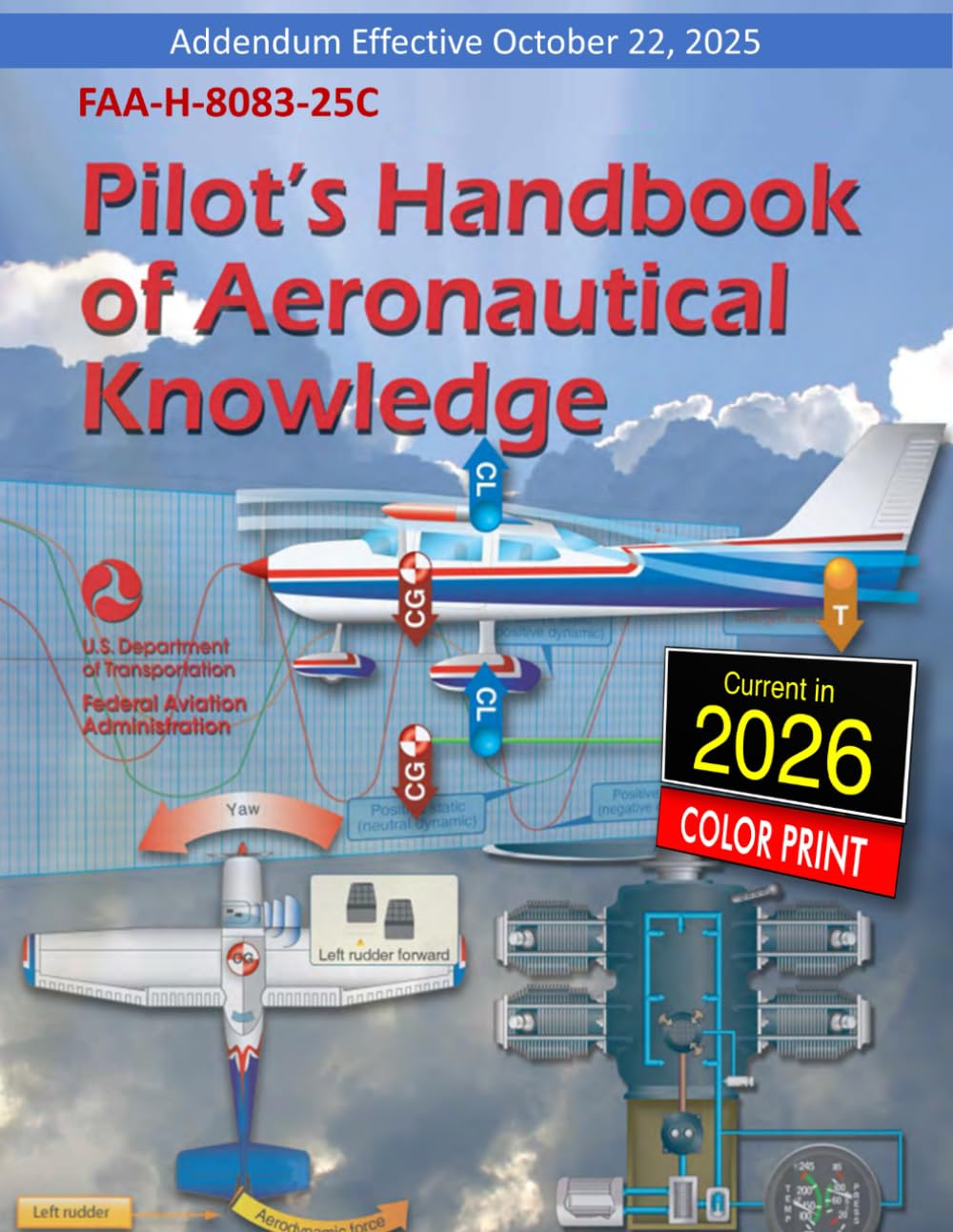 Pilot’s Handbook of Aeronautical Knowledge - FAA-H-8083-25C: (Color Print)