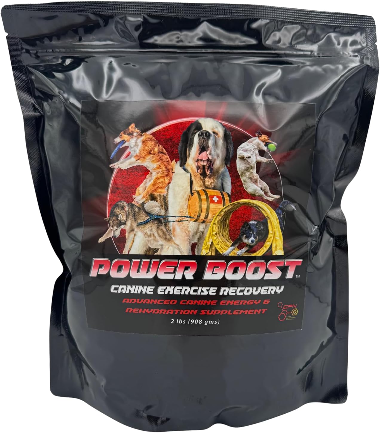 Power Boost Canine Performance Formula – Low Fat, High-Carb Rehydration & Recovery Supplement for Working & Sporting Dogs – Supports Endurance, Muscle Recovery & Cooling, Size: 1.8 lbs