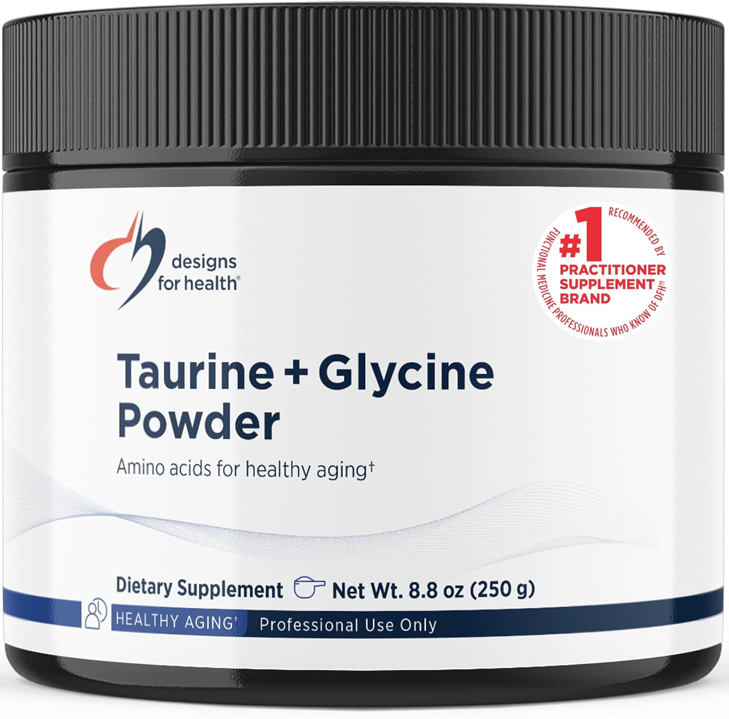 Designs for Health Taurine + Glycine Powder - Amino Acids for Healthy Aging - Supports Cellular, Metabolic & Heart Health - Non-GMO Unflavored Amino Acid Powder (250 g)