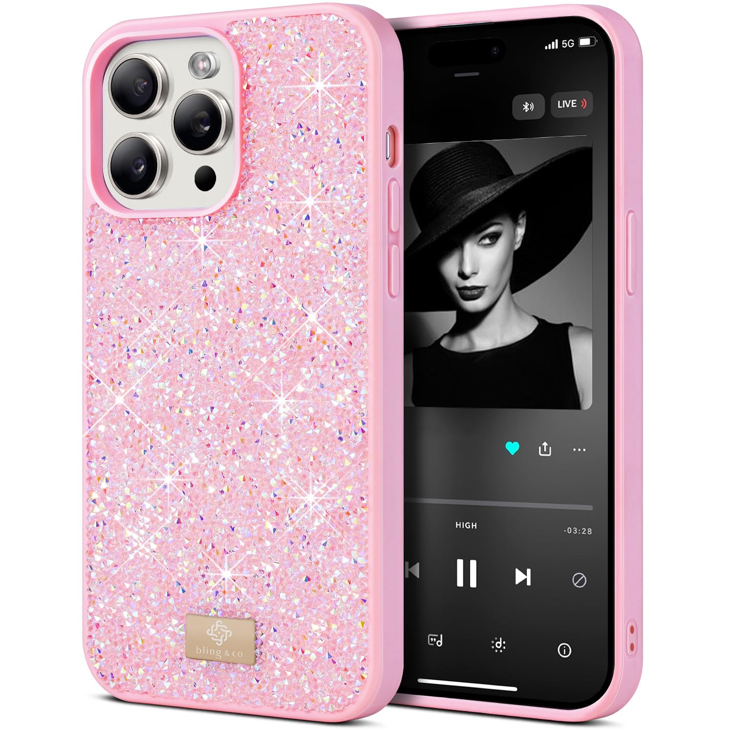 BEZ Cover per iPhone 15 Pro Max Scintillio Glitter, Custodia