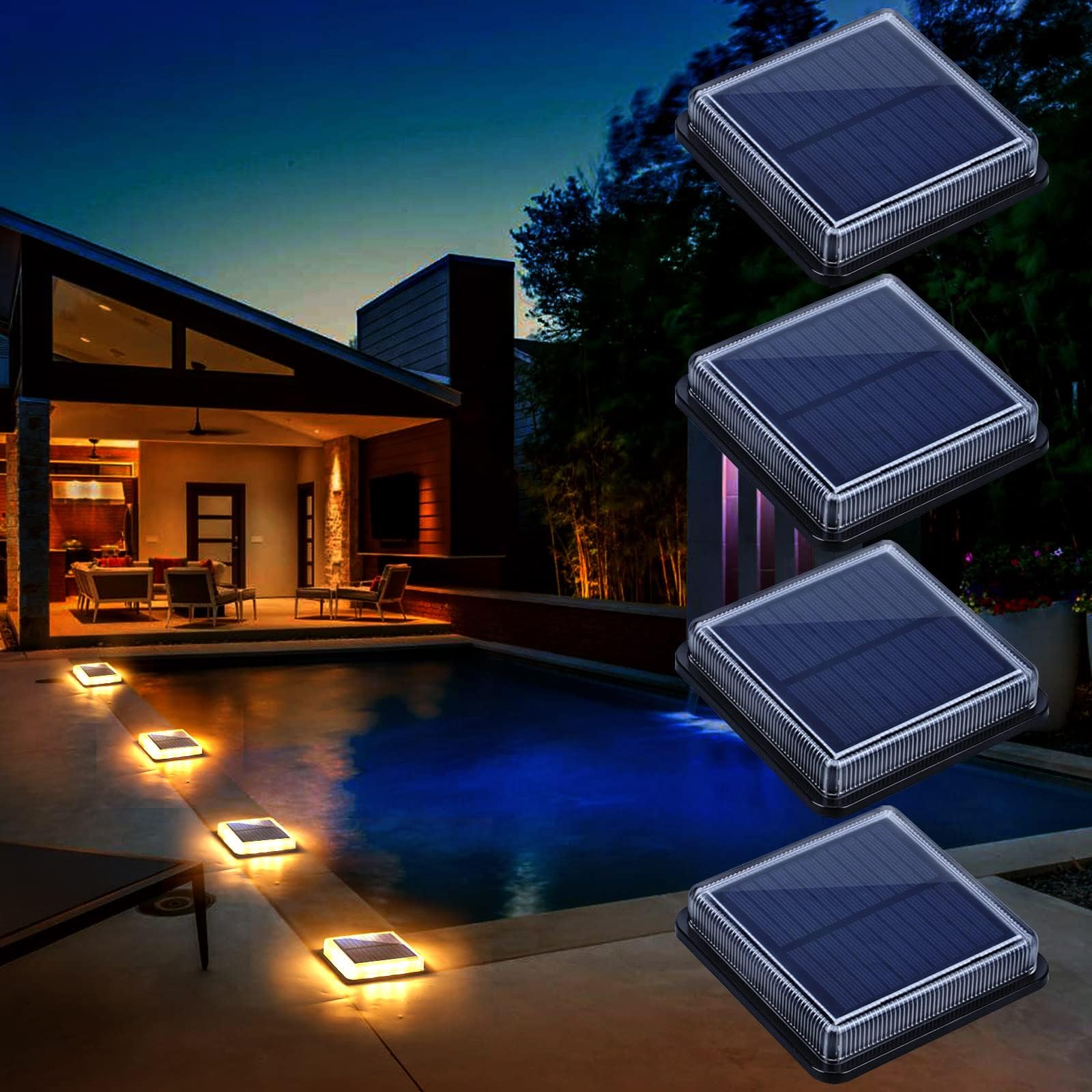 Lacasa Solar Deck Lights 4 Pack Square