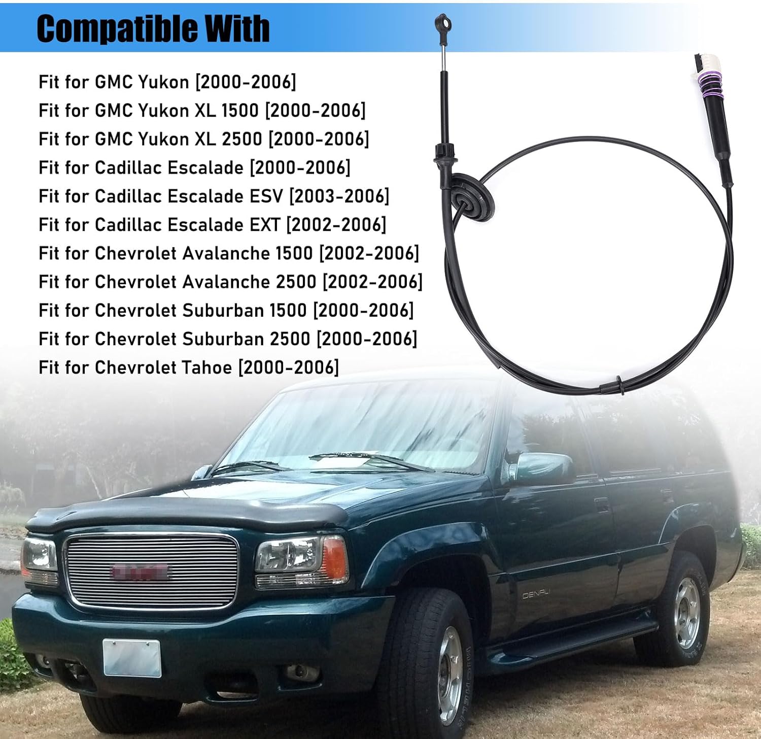 88967320 905-646 Automatic Transmission Gear Shift Linkage Cable Kit Compatible with GMC Yukon Denali XL Chevrolet Chevy Tahoe Avalanche Suburban 1500 2500 Cadillac Escalade 4WD 2000-2006
