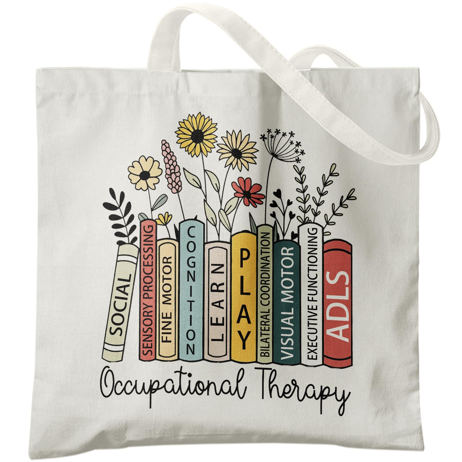 Veqzc Occupational Therapist Gifts,OT Gifts, Occupational Therapist Canvas Tote Bags for Women, Reusable Grocery Bags