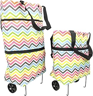 Foldable Wheeled Grocery Bag - Water-Resistant Rolling Tote