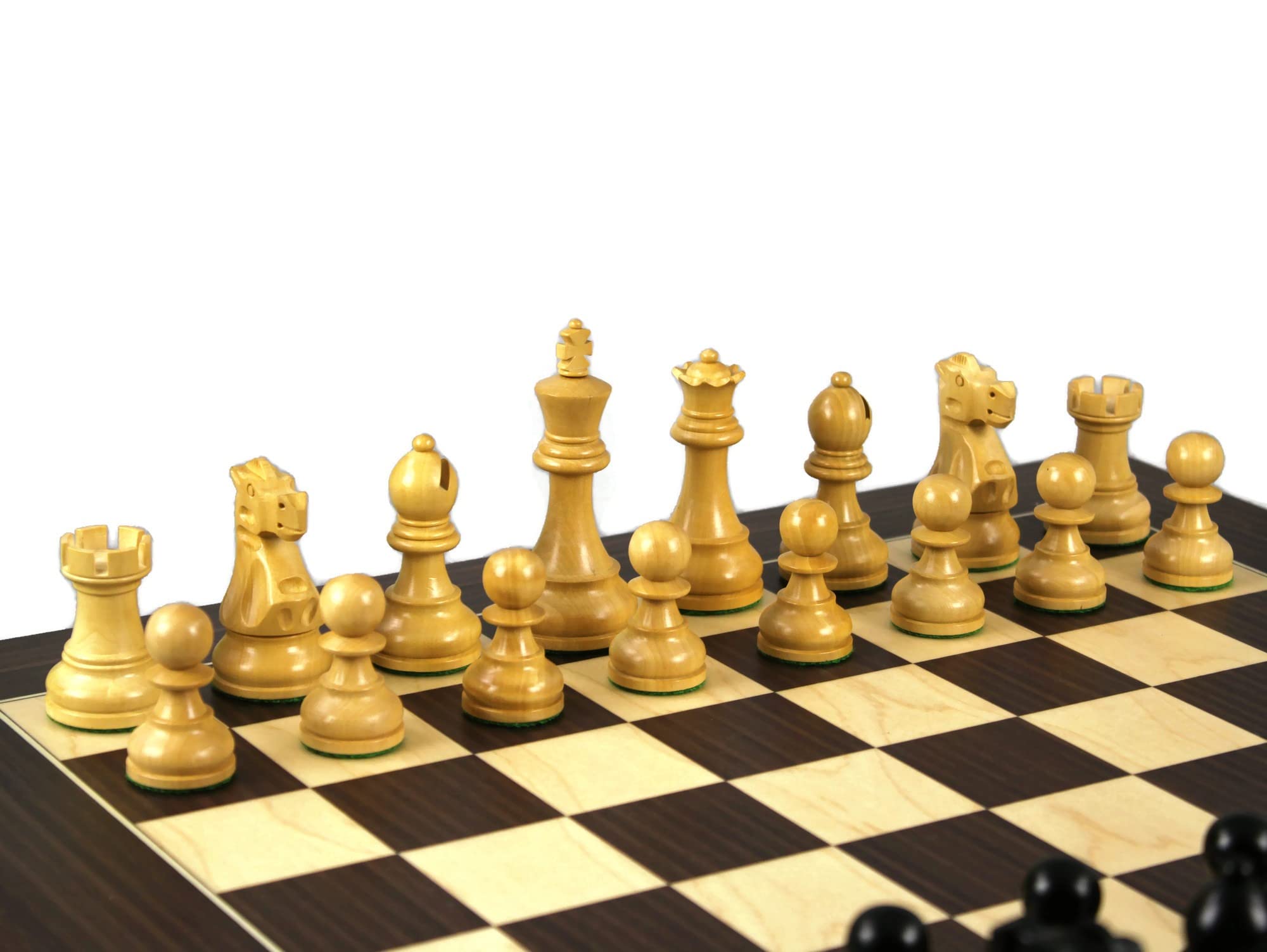 Set di scacchi in legno Macassar Board 20 pollici ponderato Ebanizzato Reykjavik Staunton Pezzi 9,75 pollici