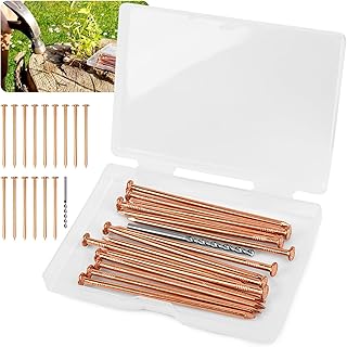 15 pcs Copper Nails for Killing Trees Stump Root Slowly, 3.15" Copper Nails with Drill, Stump Removal Spikes Nails for Trees, Stumps
