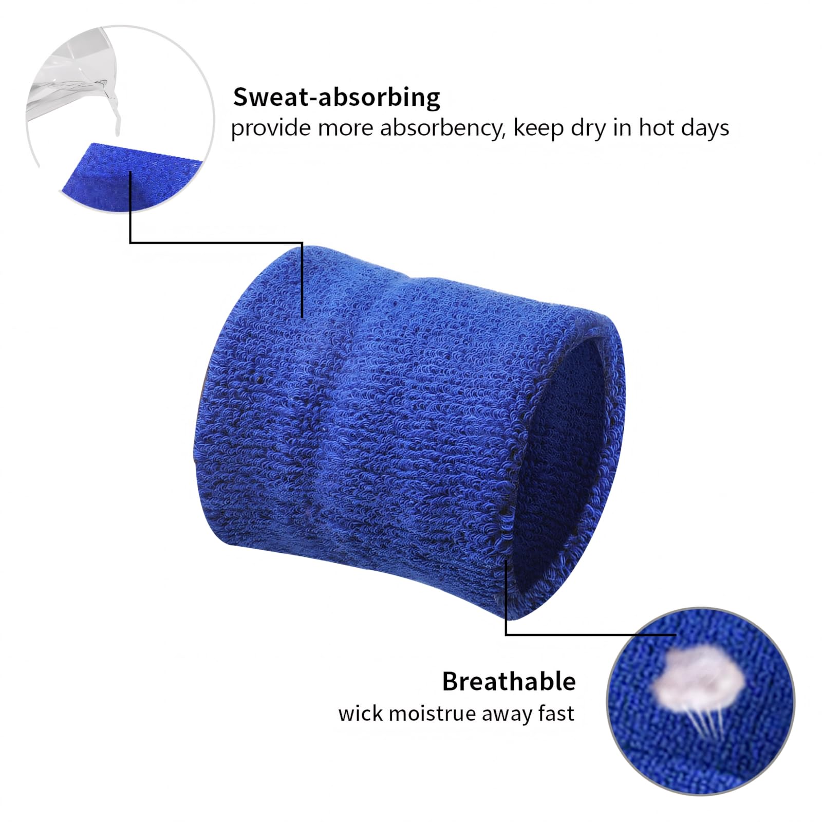 GOGO 100 sztuk sportowych opasek na nadgarstek frotte opaski dresowe 7 cm