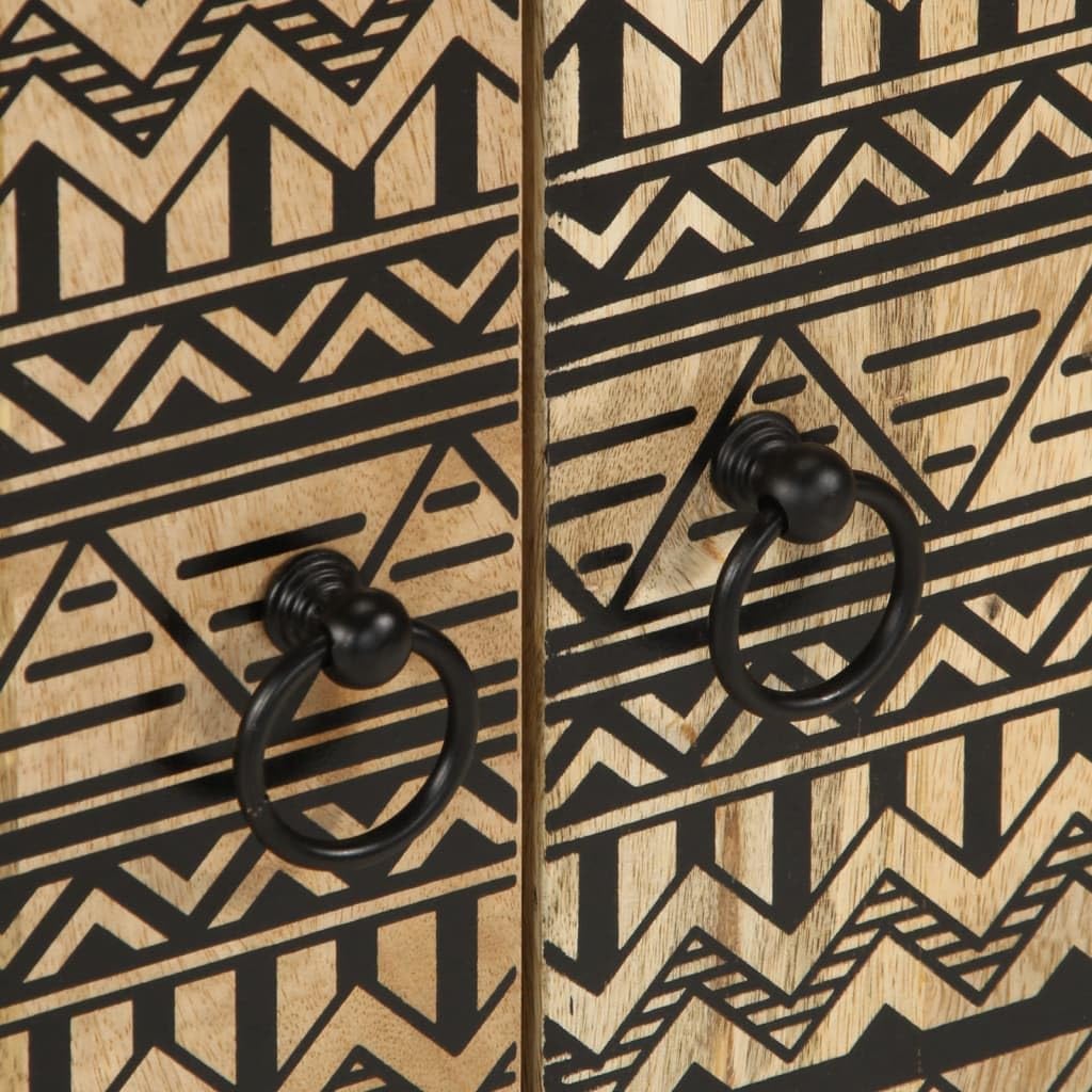 Mobile sottolavabo nero 62 x 33 x 58 cm in legno di mango massiccio