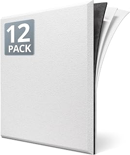 Kuchoow Quadrat Schallschutzplatten selbstklebend Schallschutz Schalldämmung Wand, 12 Stück 2-in-1 Akustikplatten mit Laermschutz MLV für Zimmer, Büro, Nachbarn, Tür, Decke, 30x30x1 cm, Weiß
