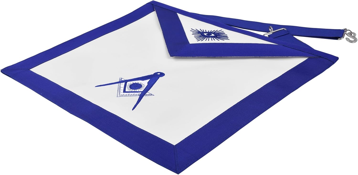 BRICKS MASONS Senior Deacon Blue Lodge Officer Apron - Royal Blue Embroidery