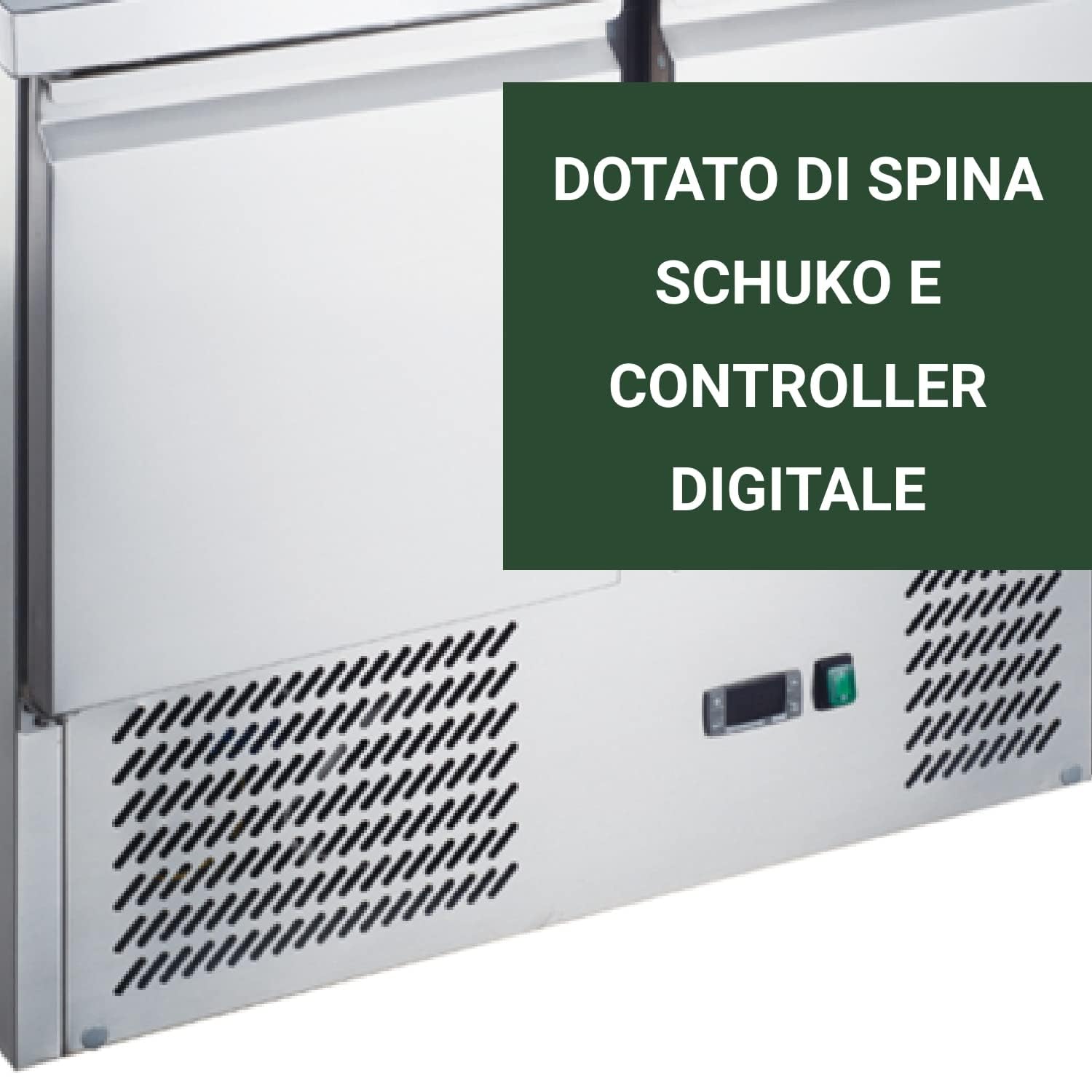 Ristoattrezzature Banco Frigo Saladette con Piano in Acciaio Inox (1 porta)