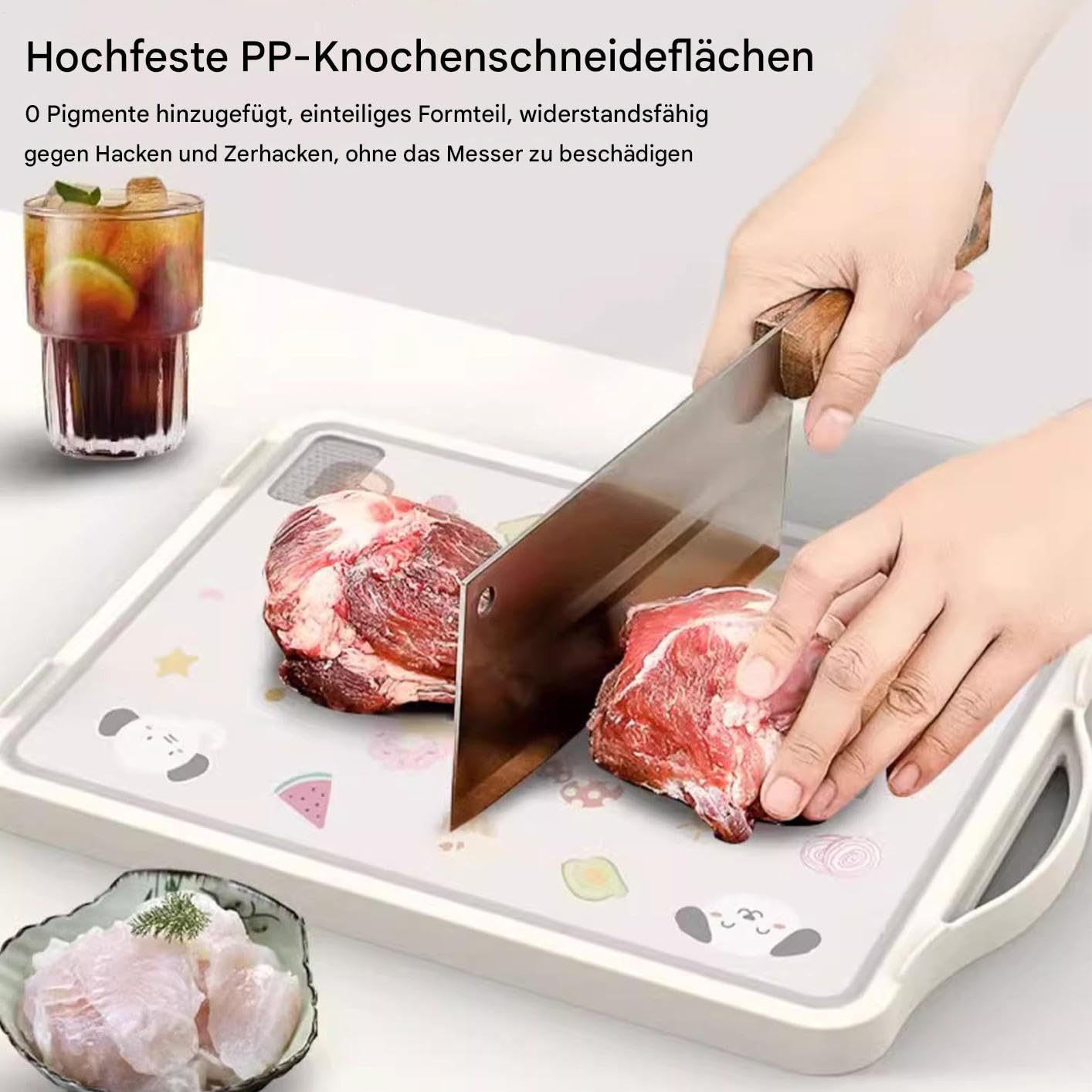 Edelstahl Schneidebrett Fleisch Schneidebrett | Geruchsneutrale Kochutensilien Für Outdoor Camping Picknick Und Reisen
