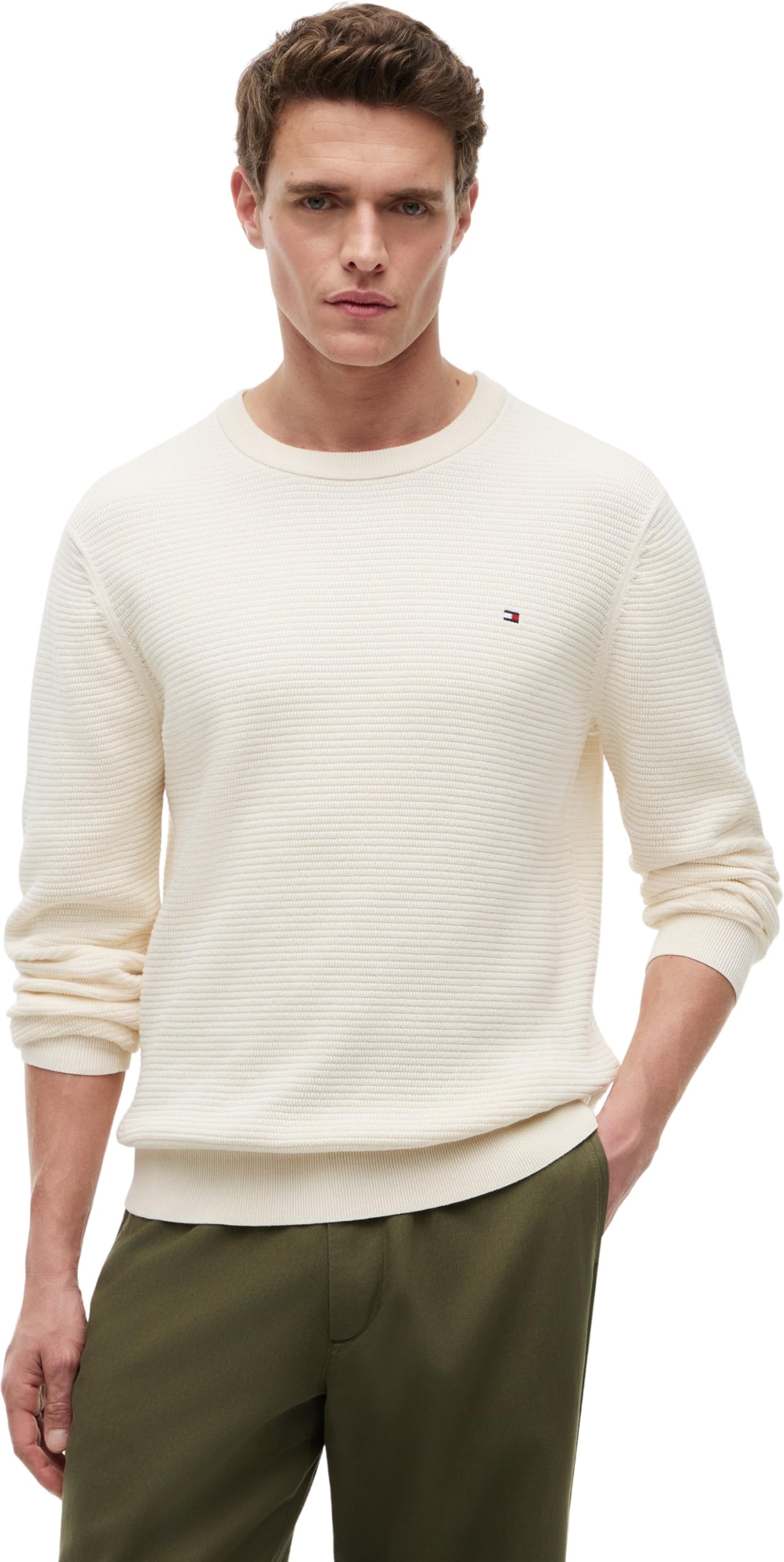 Tommy Hilfiger Seasonal Structure Crew Neck Mw0mw42799 Altri Maglioni Uomo (Pacco da 1)