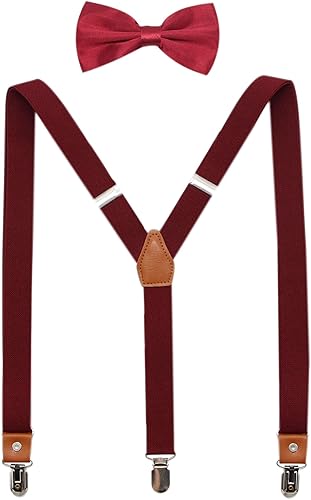 Conjunto de tirantes y corbatín preatado para niños y hombres, casual y formal