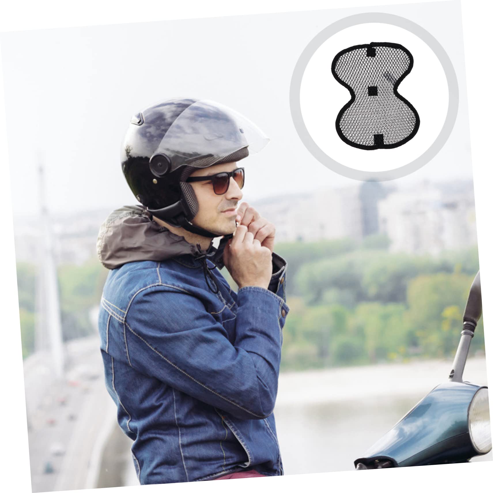 ULTECHNOVO 4pcs Motorcycle Net Cushion Pads Breathable Lining Prevention Sweat Absorption and Comfortable Fit for Cycling and Riding Activities