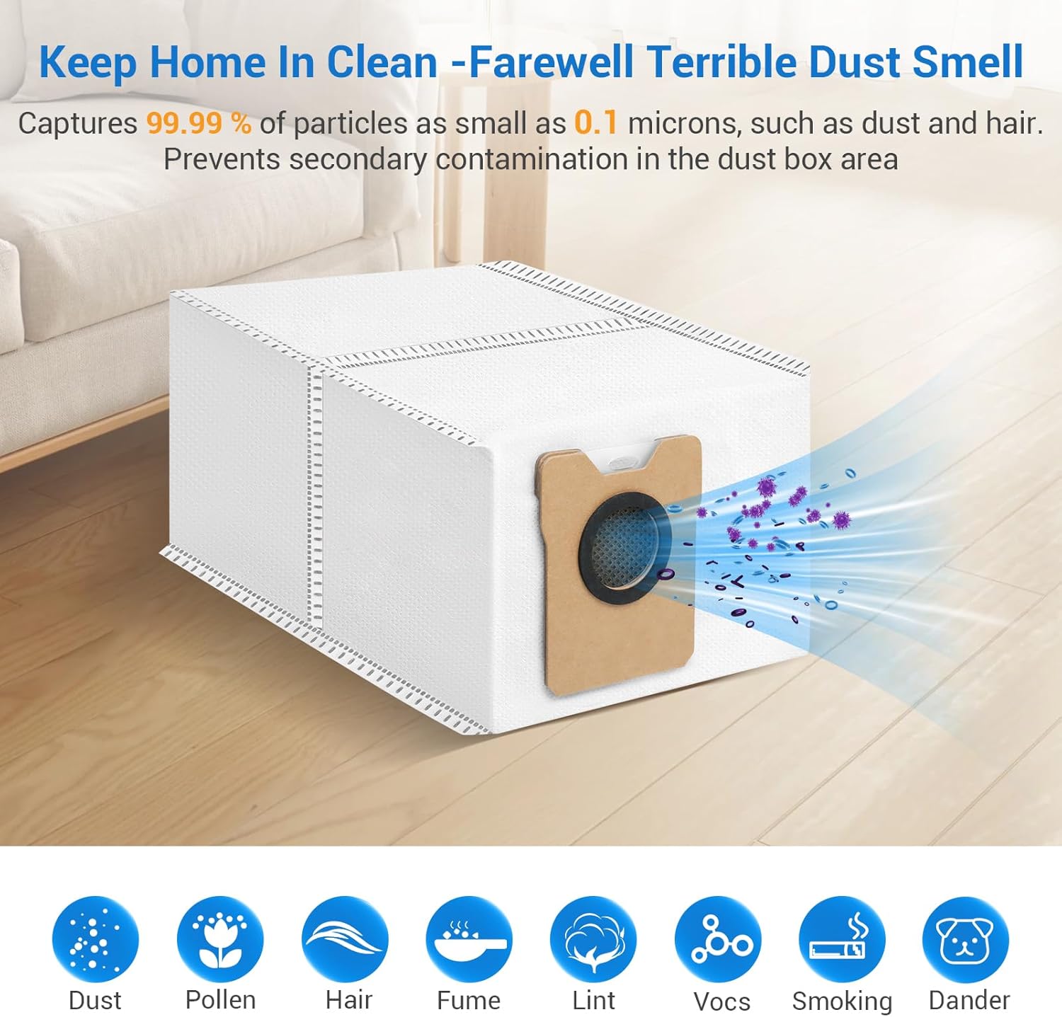 12 Pack Omni C20 Dust Bags and Mop Pads Compatible with eufy Omni C20/ C10 Robot Vacuum with 3.5 L Large Capacity Vacuum Dust Bags
