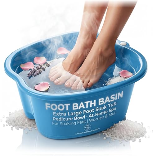 Extra Large Foot Soaking Tub, Sturdy Foot Bath Basin, Pedicure Bowl - Blue