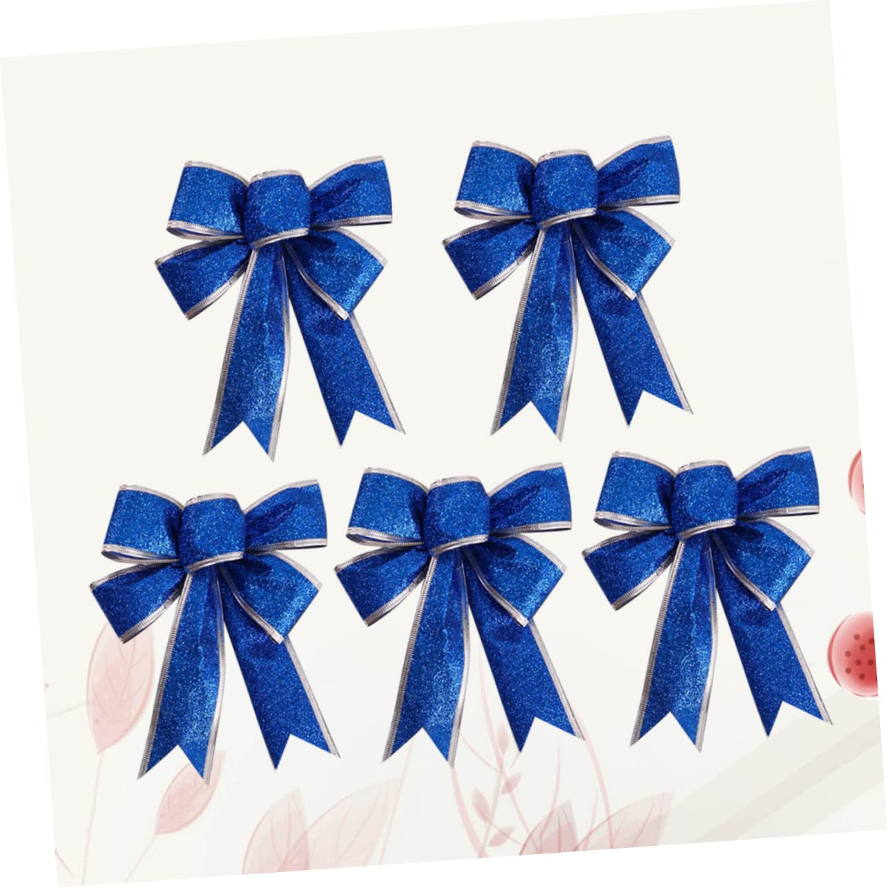 LALAFINA 20piezas Cintas De Tela Brillantes para Decoración Navideña De y Adornos De Árbol Azul