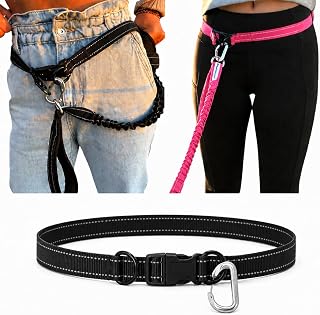 Shed Defender Hands-Free Hundeleinen-Gürtel – Bekannt aus Shark Tank, passt an alle Leinen, freihändig Gassigehen, Joggen & Wandern, verstellbare Einheitsgröße, Designed in USA – Schwarz