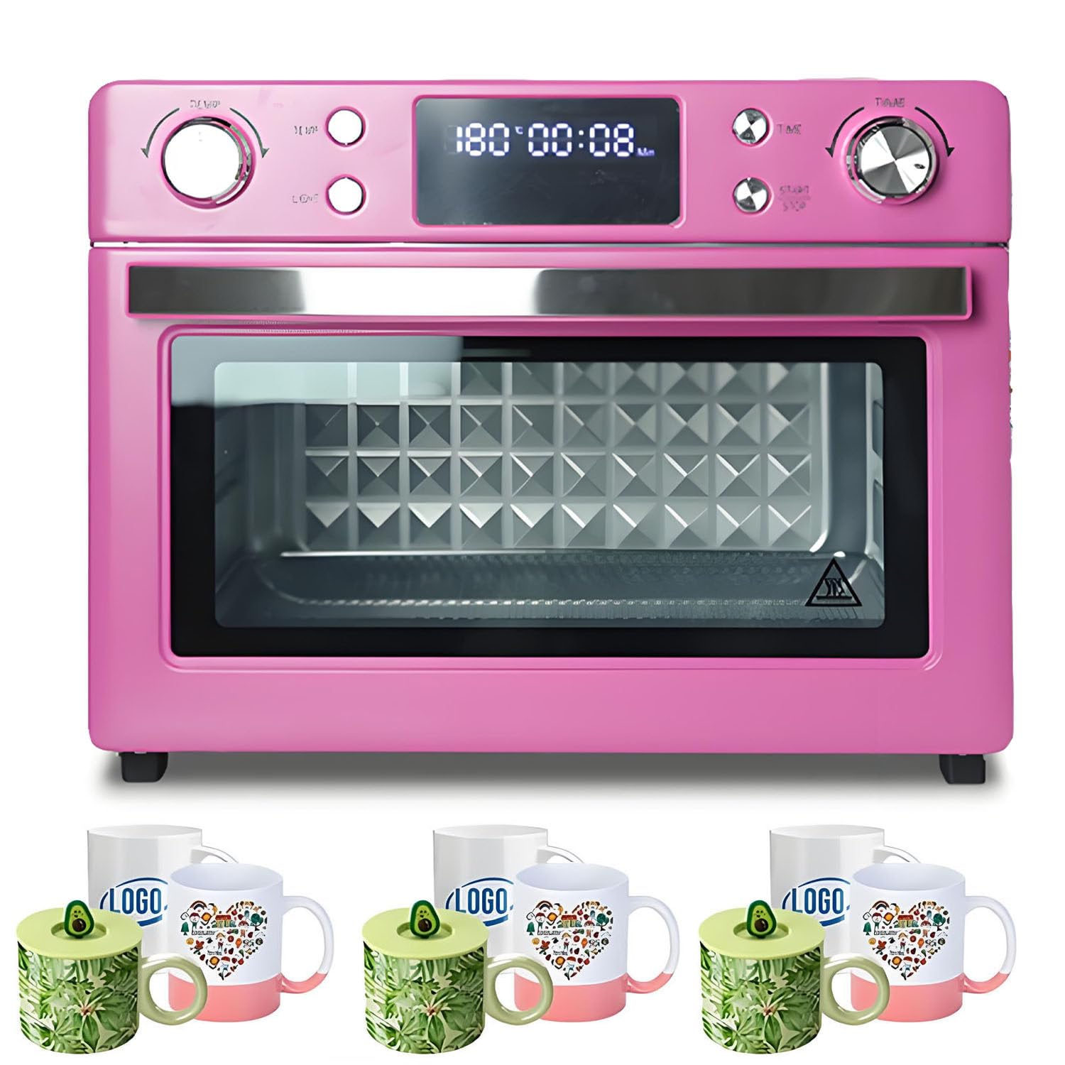 Automatyczna prasa termiczna do kubków i tumblerów (30 l, 1400 W) Pink