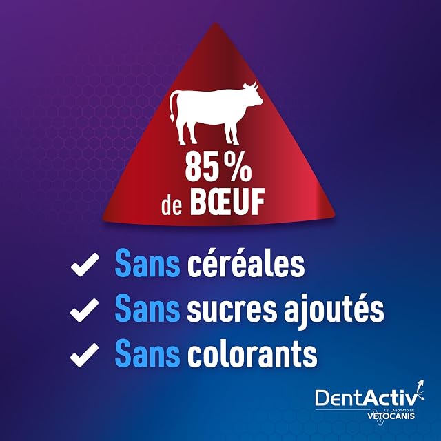 Foto 5 de 8 de Vetocanis Dentactiv - Stick Dental para Perros con Sabor a Carne y 85% de Pollo, Recomendado…