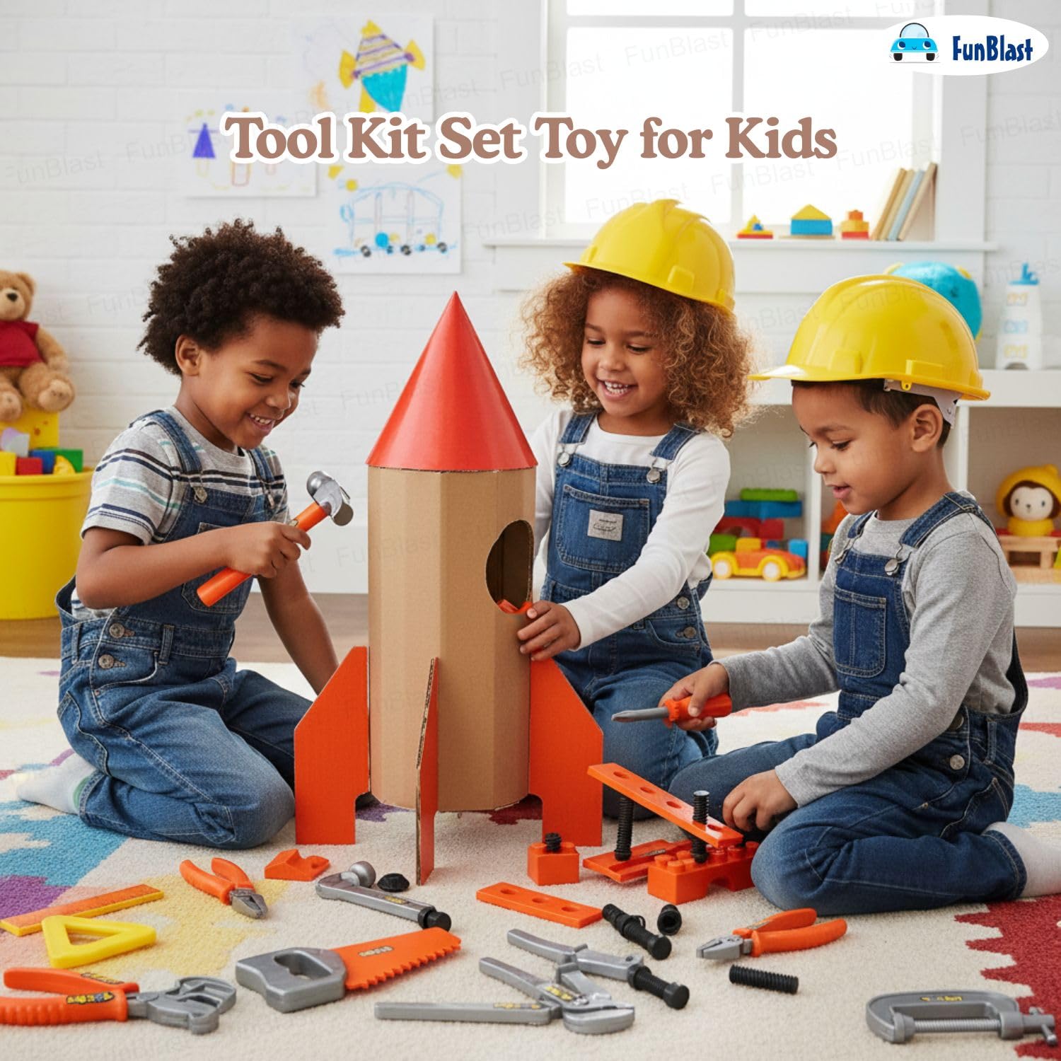 FunBlast Tool Kit Set Toy for Kids, Set of 22 Pcs; Little Engineer Tool Kit Toys, Pretend Play Toys for Boys, Role Play Toys for Toddlers, Learning Toy for Boys, Children (Multicolor) 2