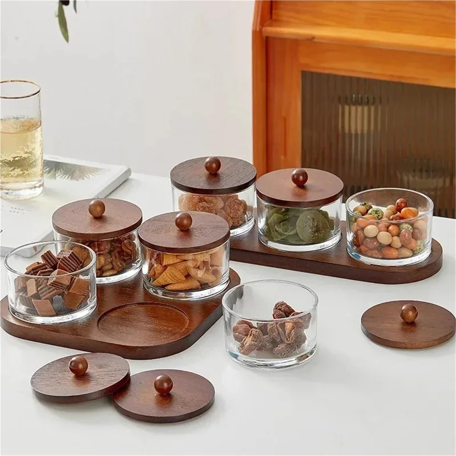 getrocknetes obst aufbewahren Vorratsgläser FüR Getrocknete FrüChte 1Set Glas Lagerung Jar Obst-fach Haushalt Mutter Snack Getrocknete Glas Obst Platte Von Holz Paletten Küche HEMMAFIXARE Aufbewahrungstasche, weiß/grau, 69x51x19 kinderfahrrad Merkmal:mit Flaschenbeutel