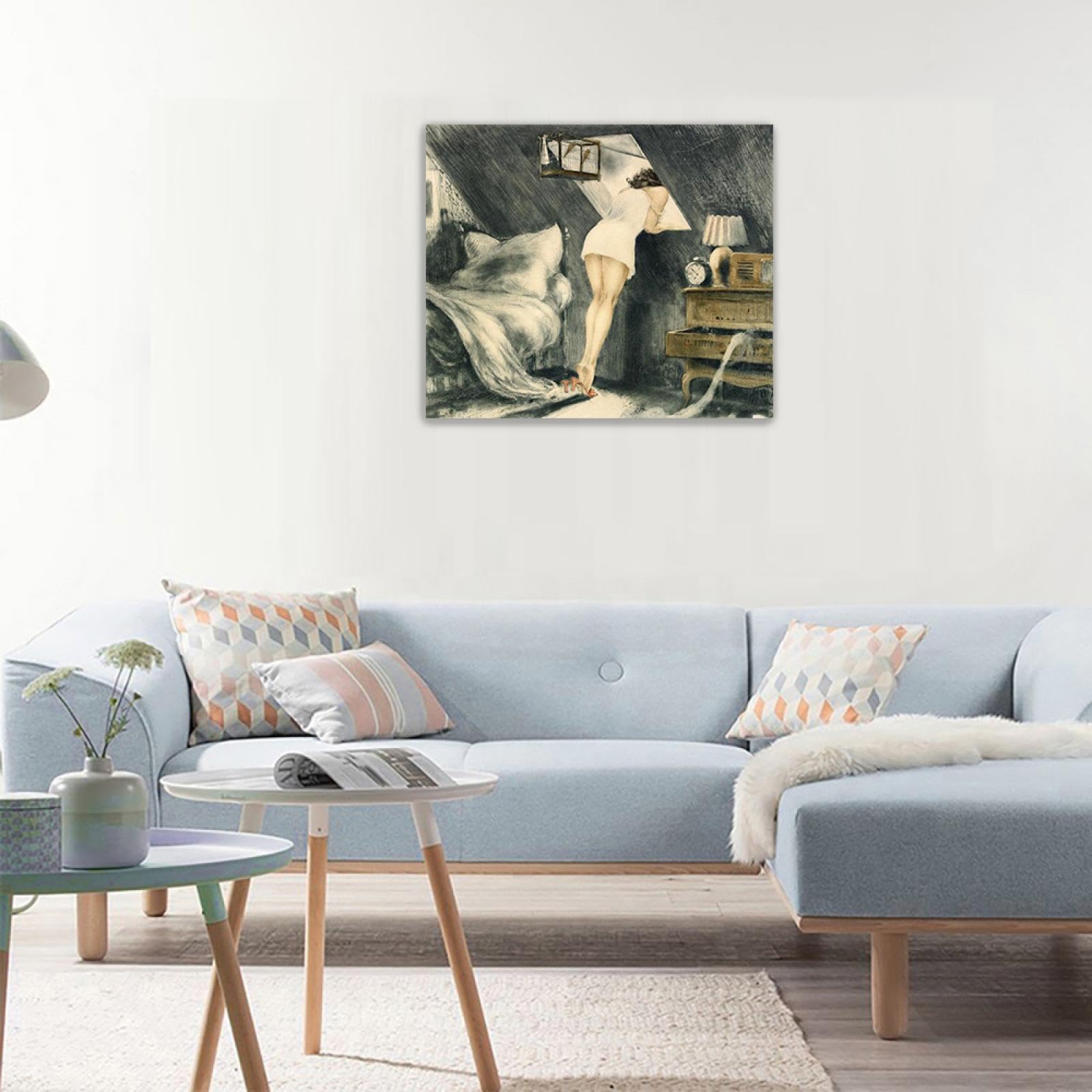 Amazon.co.jp: ルイ・イカール：屋根裏部屋。女性の肖像画有名な絵画