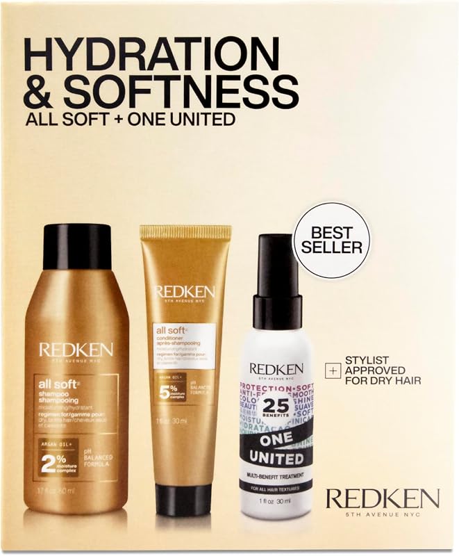 Redken All Soft Mini Set – Shampoo, Conditioner & Leave In Treatment