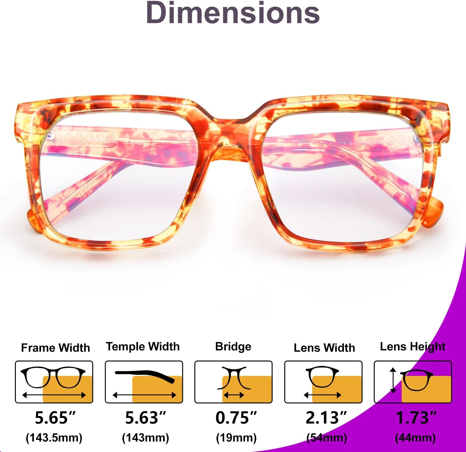 VISOONE Rectangle TR90 Blue Light Blocking Glasses Computer Eyewear with Preppy Look for Women and Men Cougar - Image 7