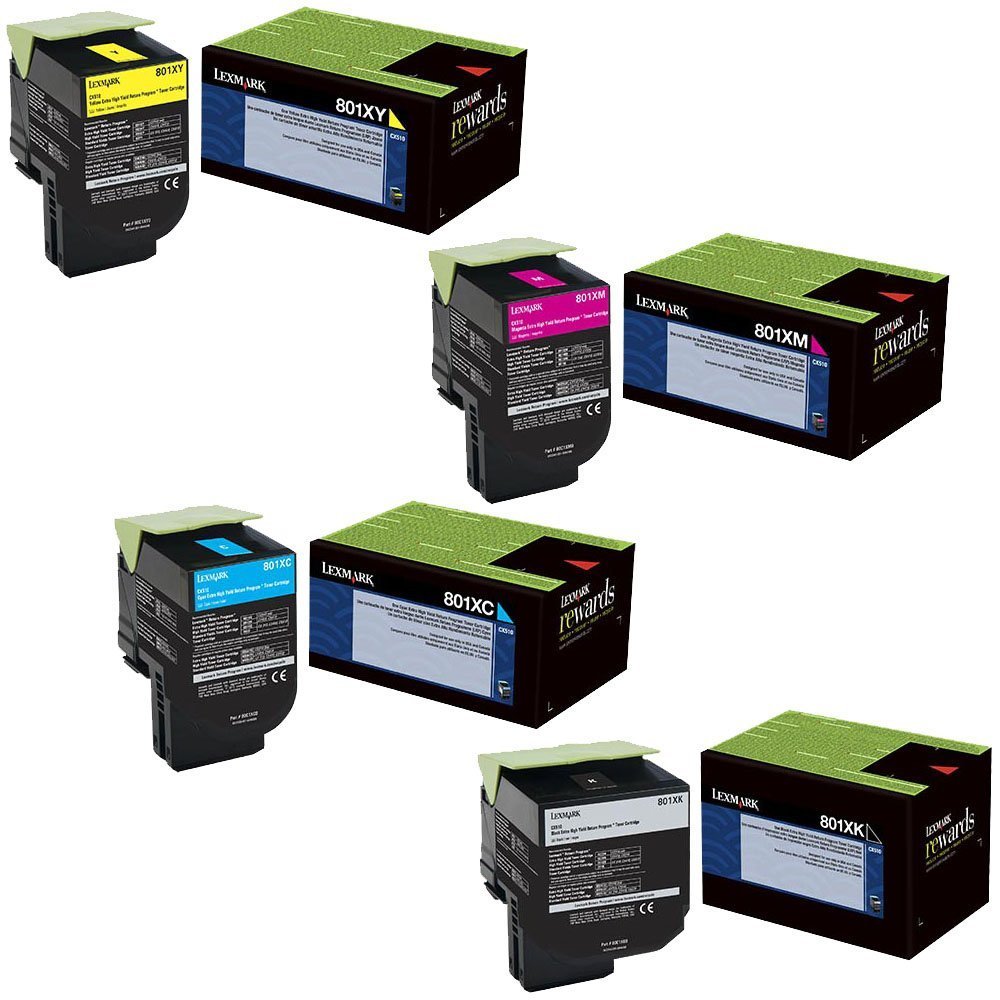 Pack Lexmark 80C1XK0 80C1XC0 80C1XM0 80C1XY0 Extra High Yield