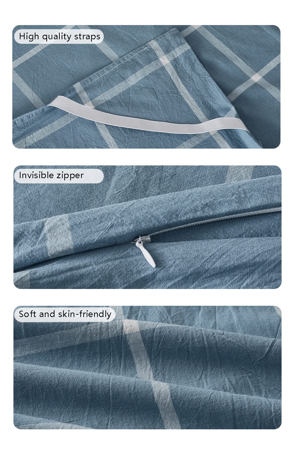 RUZGAR Drap de Sac de Couchage 100% Coton Plaid Rayé Confort Léger Sac de Couchage Adultes Drap de Couchage de Voyage en Simple Double (Color : Gray A, Size : 80x210cm-31x82)