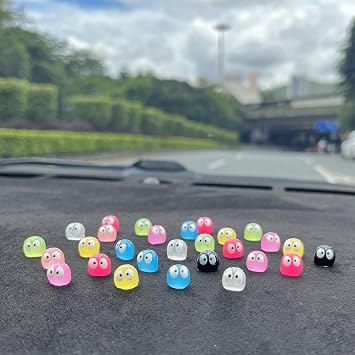 Cute Soot Sprites for Car Rearview Mirror Dashboard, 24PCS Cute Funny Luminous Car Interior Decoration Accessories Ornament,Cute Anime Decor for Home Garden Office