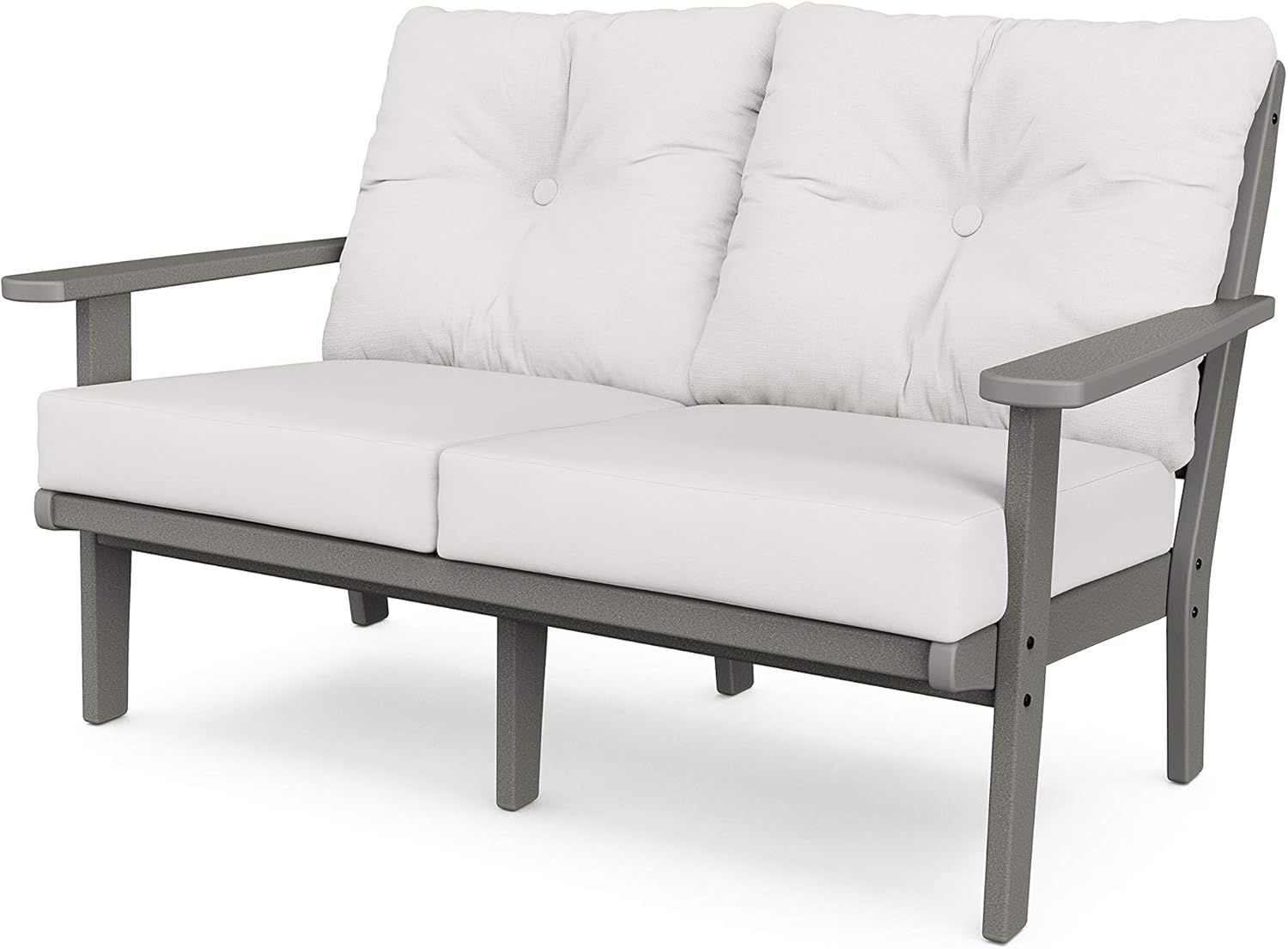 POLYWOOD® Lakeside Deep Seating Loveseat in Mahogany/Spiced Burlap