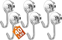 Vista 17 de FINDMAG Ganchos magnéticos giratorios de 60 libras, paquete de 4 ganchos magnéticos de neodimio resistentes, ganchos magnéticos fuertes para colgar