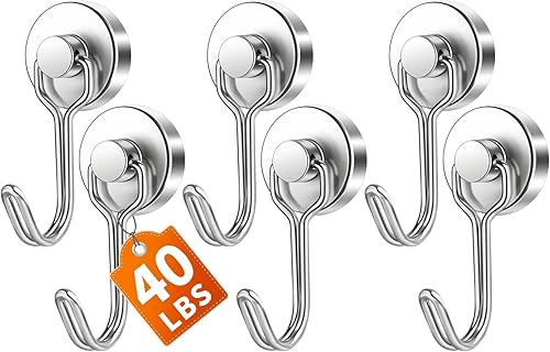 Vista 23 de FINDMAG Ganchos Magnéticos, Ganchos Magnéticos de 30+ libras 2026 Artículos Esenciales para Cruceros, Ganchos Magnéticos Fuertes para Refrigerador