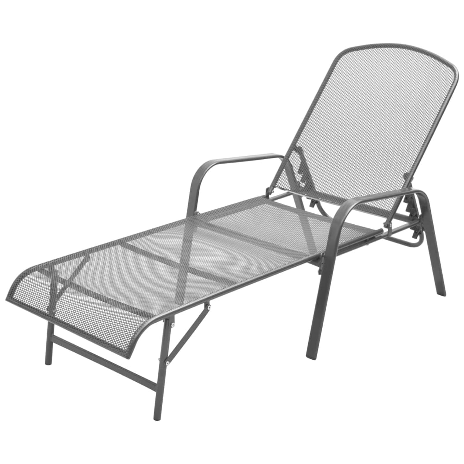Chaise longue de jardin inclinable en acier anthracite pour une détente absolue