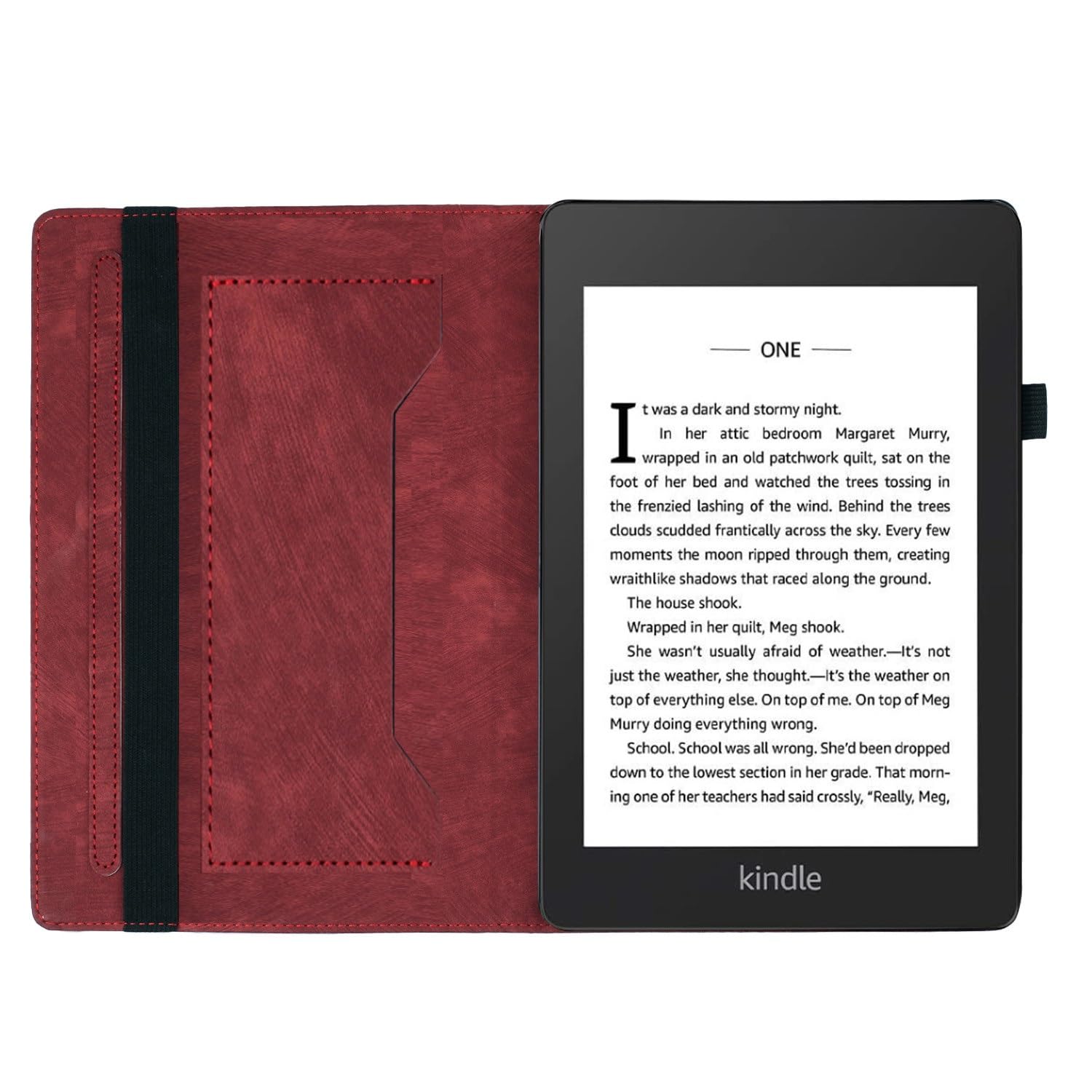 Custodia protettiva per tablet PC compatibile con Kindle Paperwhite 1/2/3/4 da 6 pollici con supporto pieghevole in rilievo, custodia protettiva a portafoglio antiurto in pelle PU con slot per schede