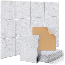 Paneles Absorbentes De Ruido Paneles acústicos autoadhesivos de 12 piezas, paneles de espuma acústica absorbentes de sonido JAMELO Paneles de pared absorbentes de sonido de alta densidad para oficina de estudio en casa