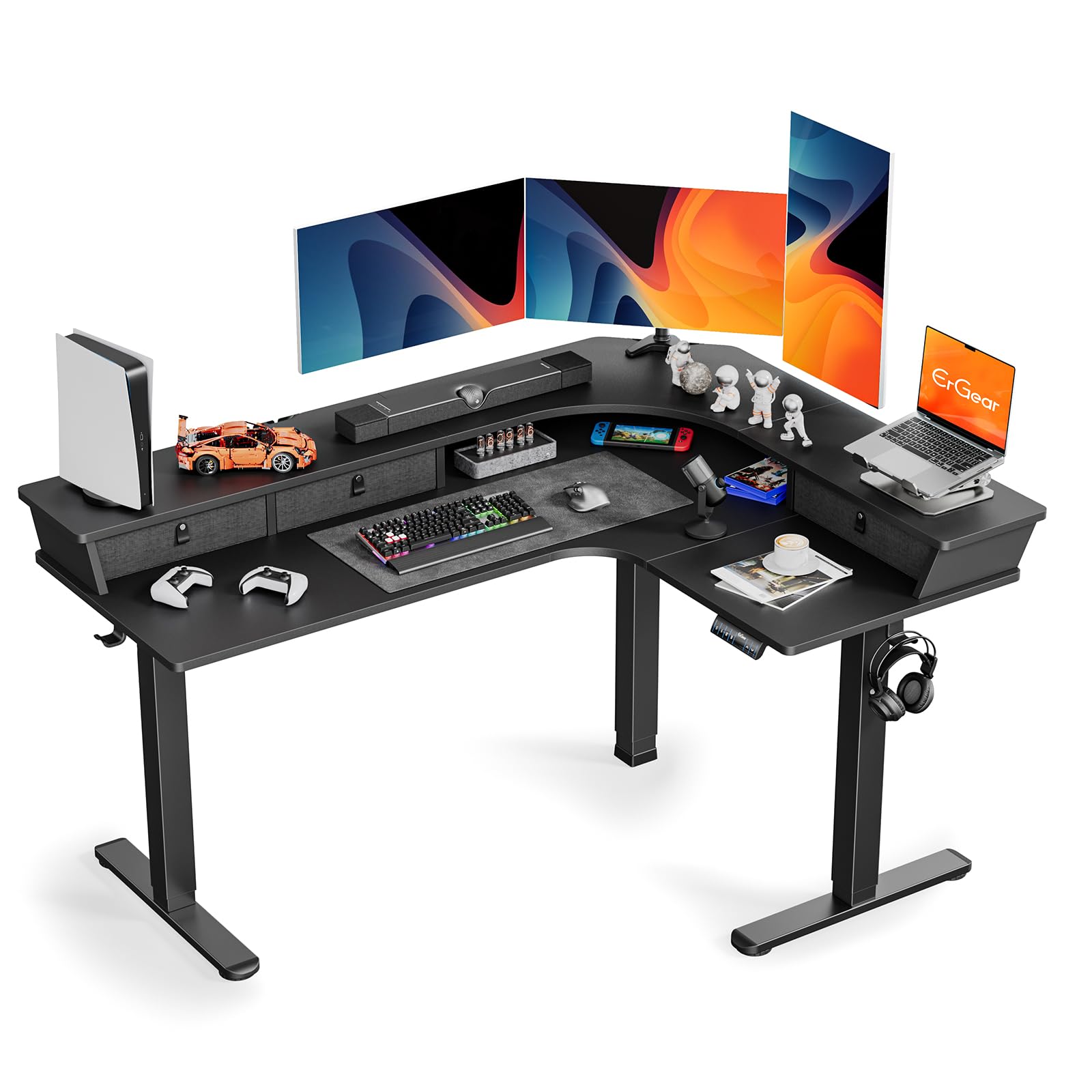 Amazon.com: ErGear Electric L Shaped Standing Desk, 65