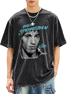 2025 Music Tour T-Shirt Bruce Rock Springsteens Washed Vintage Short Sleeve Cotton Tee for Music Lover and Fans