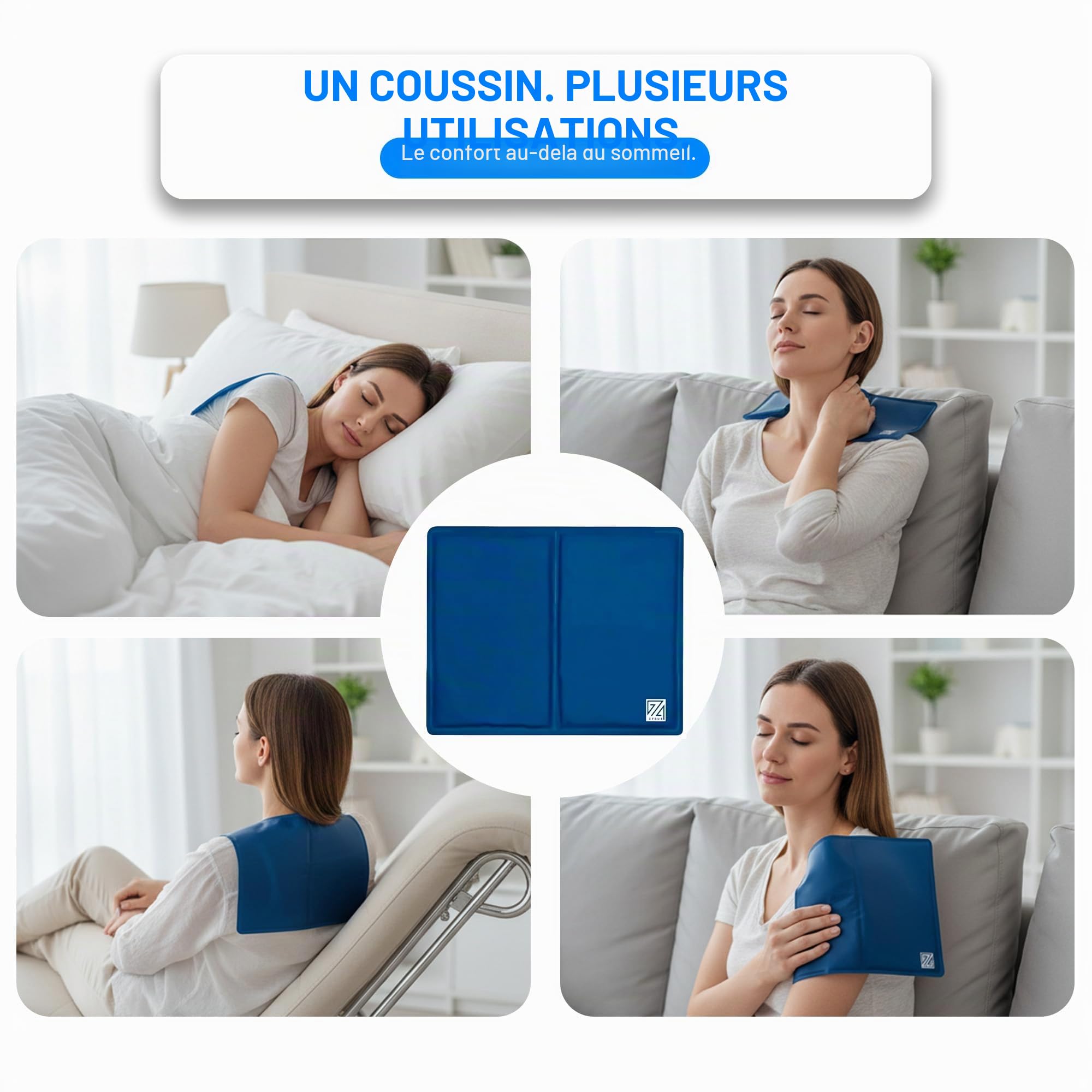 ZYBUX,Oreiller en gel rafraîchissant,Magic Multi-fonction Cool Jelly Pad Coussin Coussin Absorbe et Dissipe la chaleur, 2pk,30x40cm