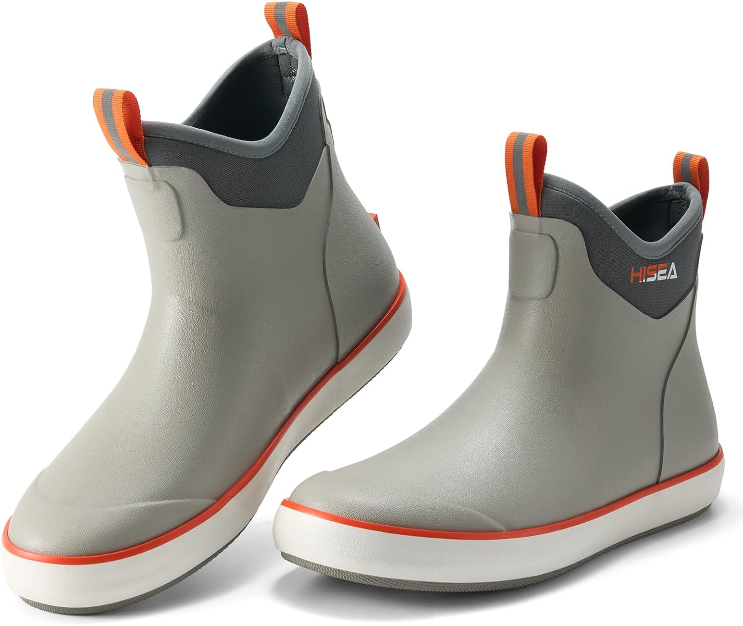 HISEA Men's Deck Boots Waterproof Fishing Rain Boots, Anti-Slip Neoprene Rubber Boots Saltwater Ankle Booties With High Traction for Outdoor Fishing Boating Sailing - Image 4