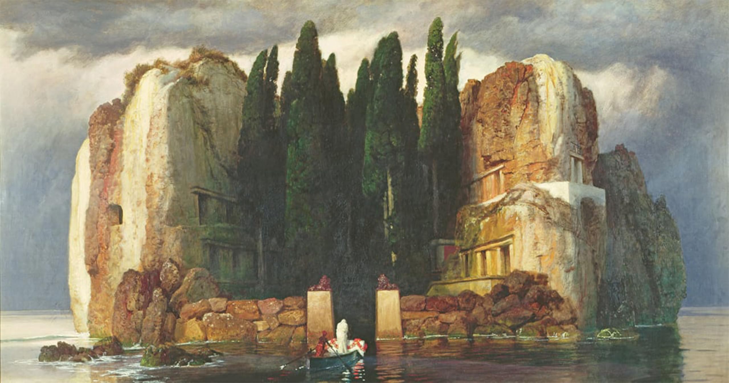 POSTERIIk Famous Animal Posters Vintage Picture the Isle of the Dead by Arnold Böcklin Modern Wall Decor for Home Decor 60x90cm