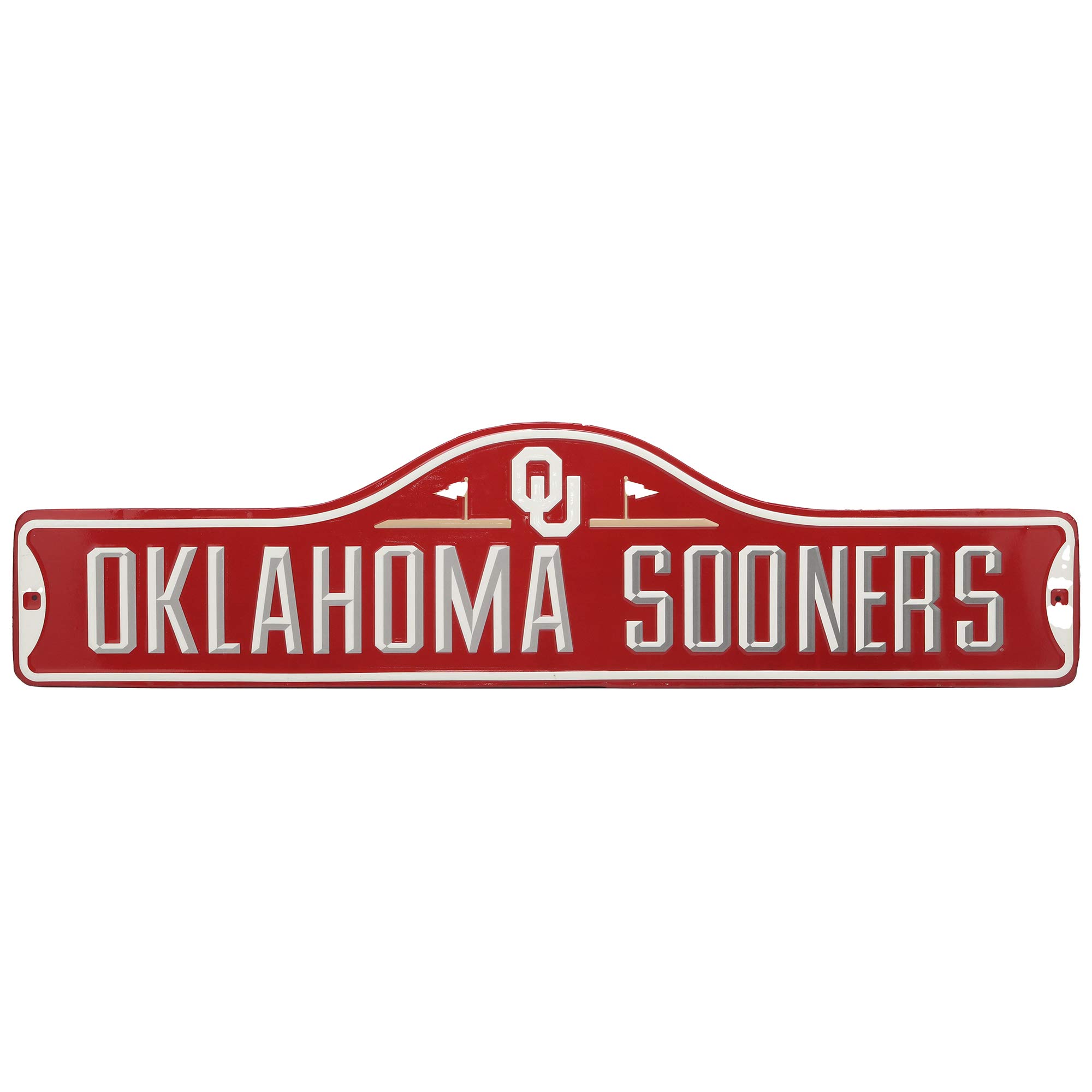 Open Road Brands University of Oklahoma Sooners Metal Street Sign - Vintage University of Oklahoma Sign for Man Cave, Office or Bedroom