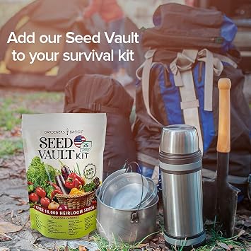 Gardeners Basics Survival Vegetable Seeds Garden Kit Over 16,000 Seeds Non-GMO and Heirloom, Great for Emergency Bugout Survival Gear 35 Varieties Seeds for Planting Vegetables 35 Free Plant Markers