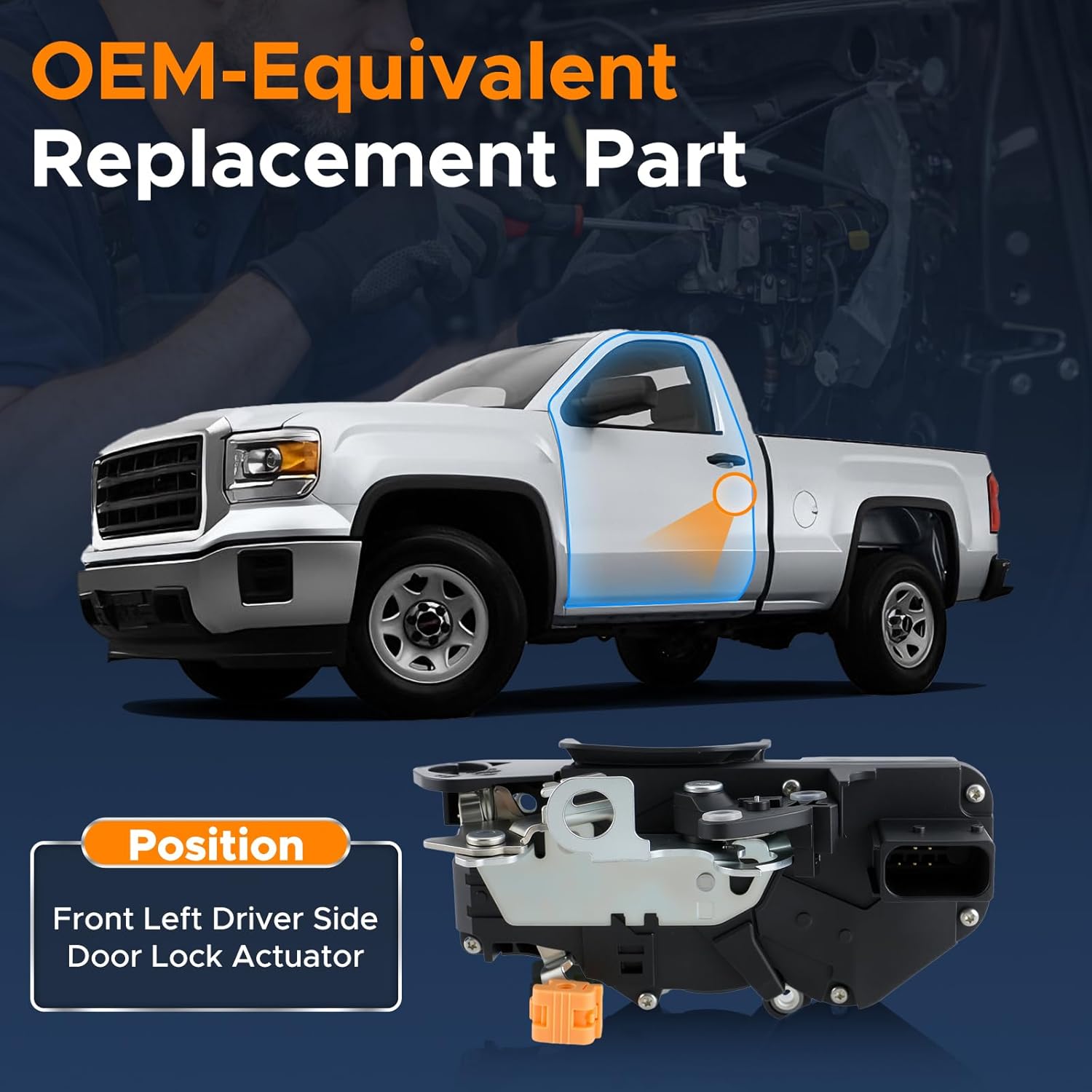 Front Driver Left Side Door Lock Actuator Compatible with Chevy Silverado 1500 2500 HD 3500 HD Suburban 2007 2008 2009, Door Latch for GMC Sierra Yukon XL 1500 2500 07-09, Replaces 15785123