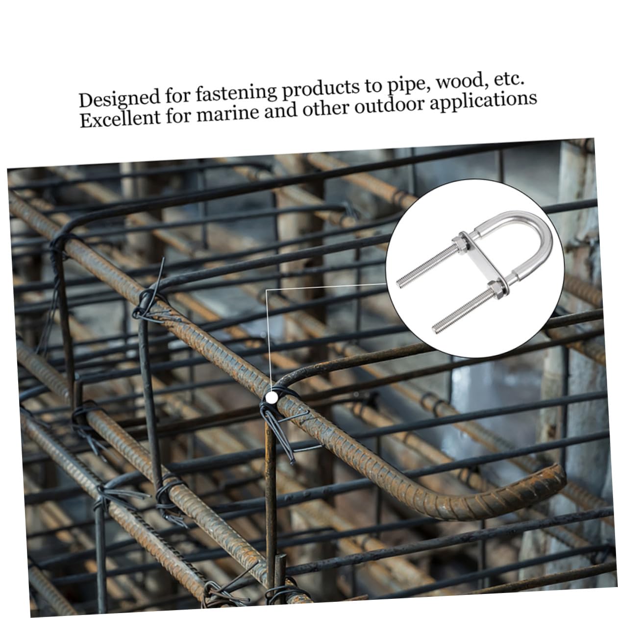2pcs Stainless Steel U Bolts for Boats and Masts, Silver Fasteners