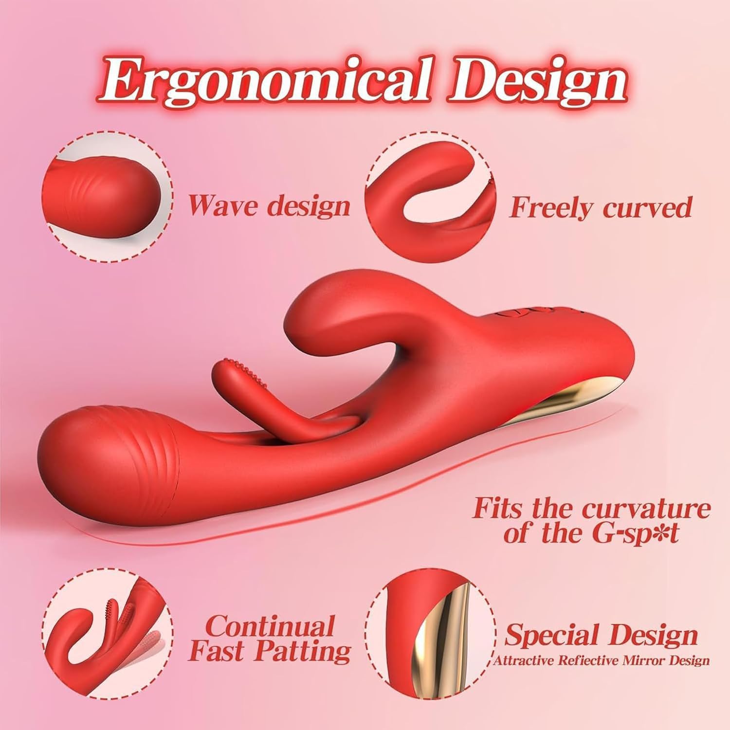 Vibratore Rabbit Sex Toys Dildo, Vibratore Clitoride con 9 Modalità di Vibrazione & Pulsazione, Vibratoreper Donna Professionale Sexytoysys Donna Vibrator Stimolatore per Clitoride Vibratoriper Donne