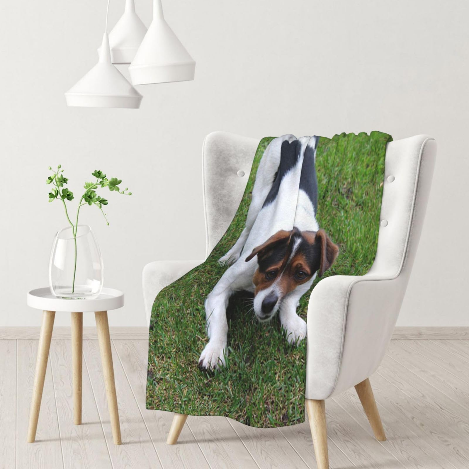InOmak Jack Russell Dog,Soft Blanket Warm Anti-Pilling Flannel Plush Throw Blanket 76 X 102 cm